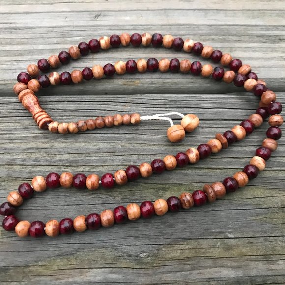 Handmade Pray Bead Muslim Prayer Tasbeeh Real Wood - Picture 5 of 6